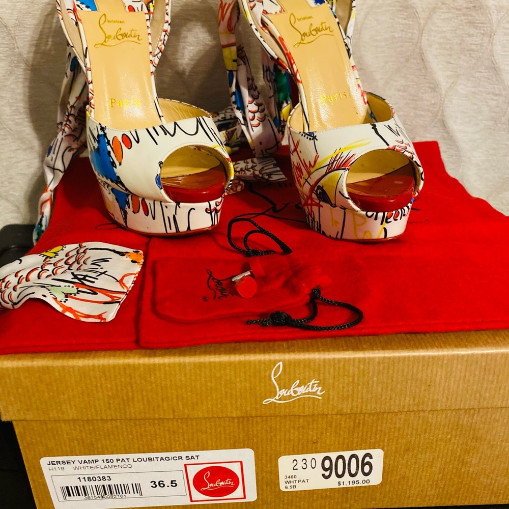 Christian Louboutin Colorful Peep-Toe Heels